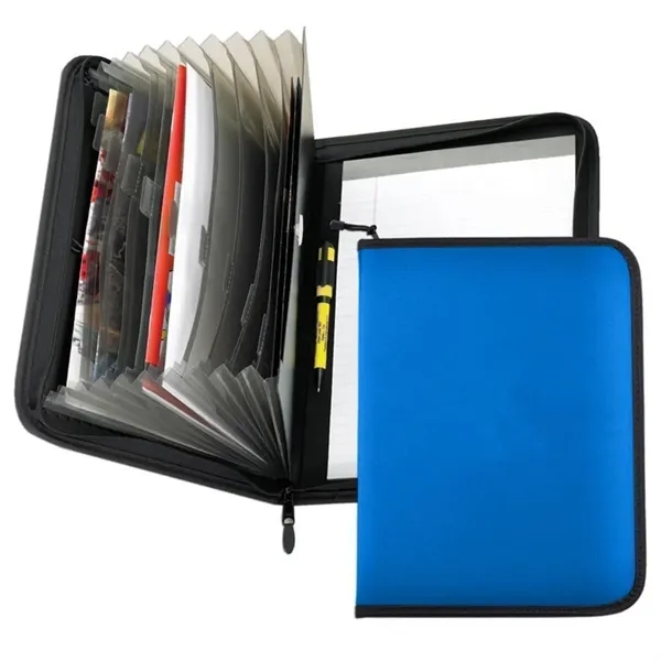 Order Custom Union/USA Made Accordion Zipper Stitched Letter Portfolio Folder-Nylon or... from ASI 73775 Unionwear / ETI Konvex