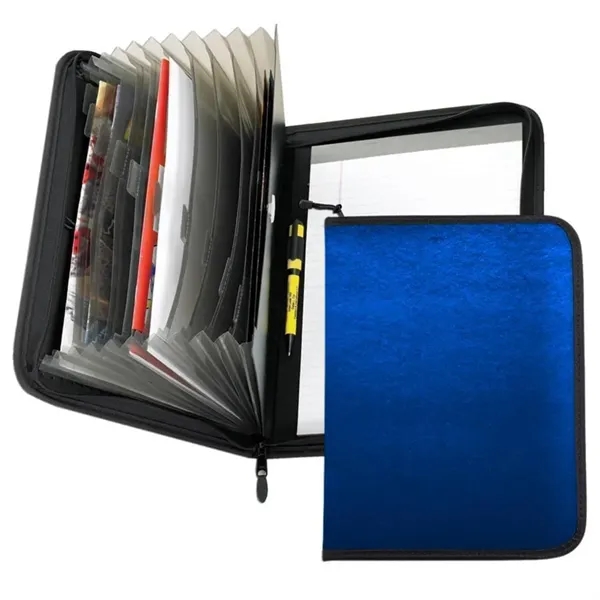Order Custom Union/USA Made Accordion Zipper Stitched Letter Portfolio Folder-Nylon or... from ASI 73775 Unionwear / ETI Konvex