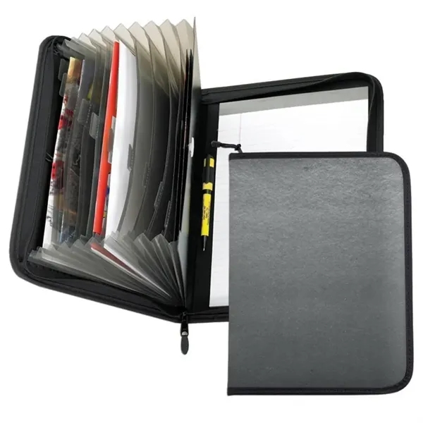 Order Custom Union/USA Made Accordion Zipper Stitched Letter Portfolio Folder-Nylon or... from ASI 73775 Unionwear / ETI Konvex