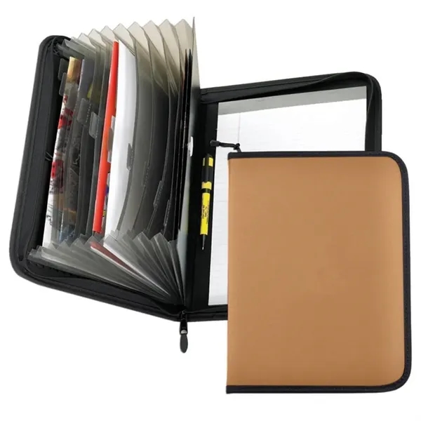 Order Custom Union/USA Made Accordion Zipper Stitched Letter Portfolio Folder-Nylon or... from ASI 73775 Unionwear / ETI Konvex