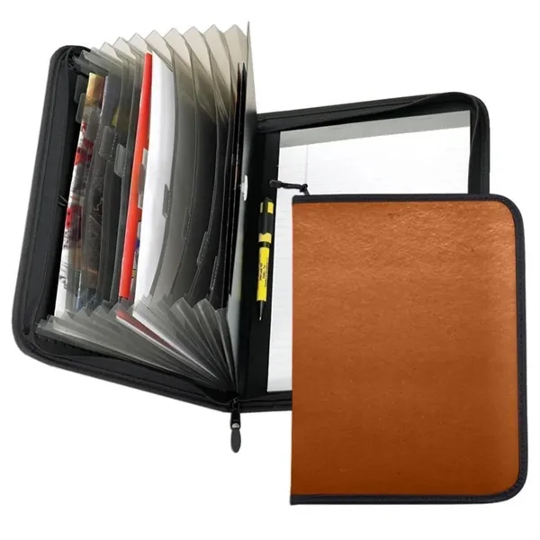 Order Custom Union/USA Made Accordion Zipper Stitched Letter Portfolio Folder-Nylon or... from ASI 73775 Unionwear / ETI Konvex