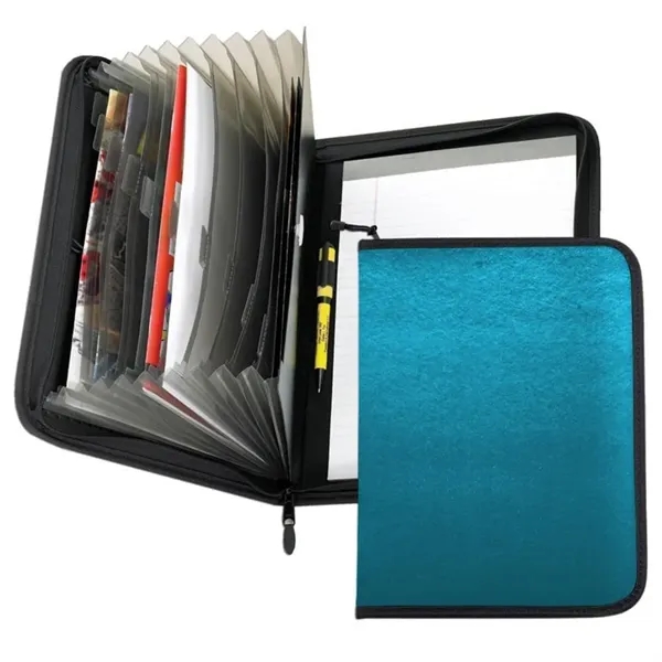 Order Custom Union/USA Made Accordion Zipper Stitched Letter Portfolio Folder-Nylon or... from ASI 73775 Unionwear / ETI Konvex