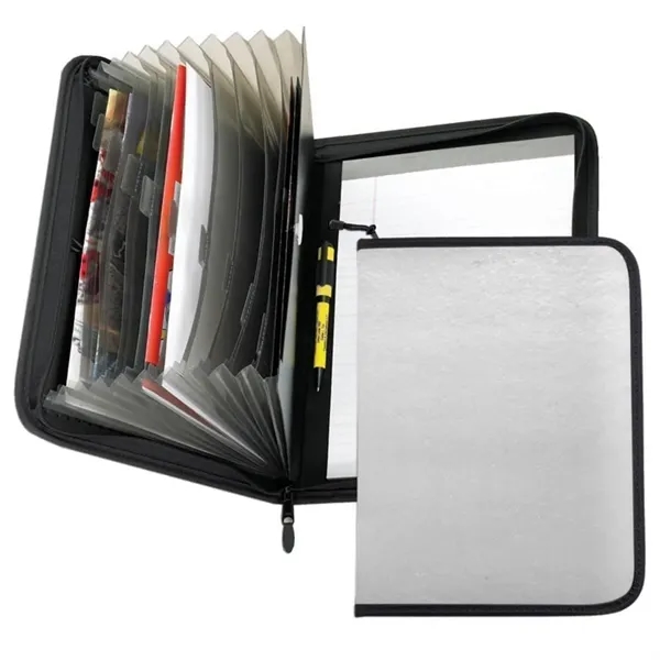 Order Custom Union/USA Made Accordion Zipper Stitched Letter Portfolio Folder-Nylon or... from ASI 73775 Unionwear / ETI Konvex