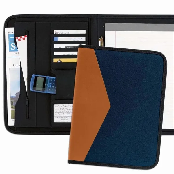 Order Custom Union/USA Made Tribeca 2-Tone Stitched Letter Portfolio Folder-Nylon or... from ASI 73775 Unionwear / ETI Konvex