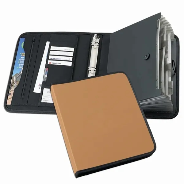 Order Custom Union/USA Made Tribeca-Accordion Stitched Ring Binder-Nylon or Vinyl-Stamped, Foil,... from ASI 73775 Unionwear