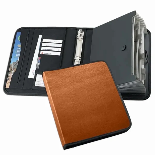 Order Custom Union/USA Made Tribeca-Accordion Stitched Ring Binder-Nylon or Vinyl-Stamped, Foil,... from ASI 73775 Unionwear