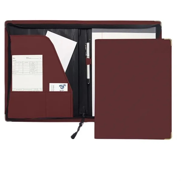 Order Custom Union/USA Made Prestige Stitched Letter Zipper Portfolio Folder-Vinyl-Stamped, Foil,... from ASI 73775 Unionwear