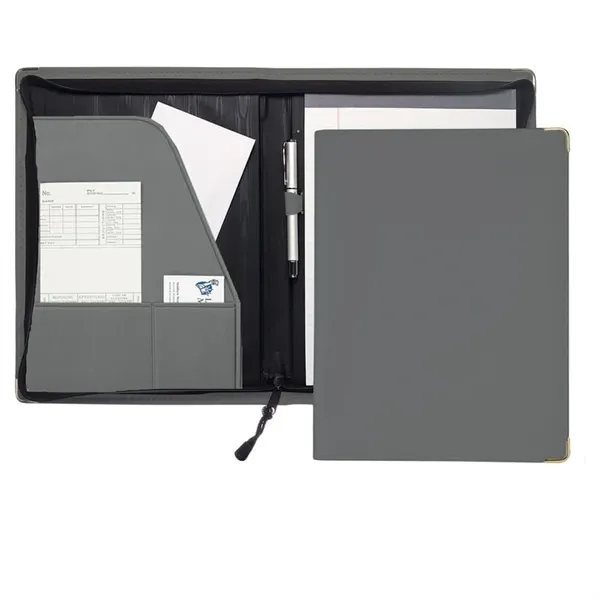 Order Custom Union/USA Made Prestige Stitched Letter Zipper Portfolio Folder-Vinyl-Stamped, Foil,... from ASI 73775 Unionwear