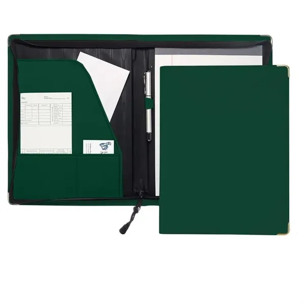 Order Custom Union/USA Made Prestige Stitched Letter Zipper Portfolio Folder-Vinyl-Stamped, Foil,... from ASI 73775 Unionwear
