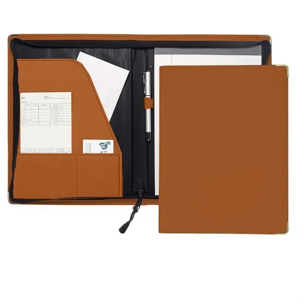 Order Custom Union/USA Made Prestige Stitched Letter Zipper Portfolio Folder-Vinyl-Stamped, Foil,... from ASI 73775 Unionwear