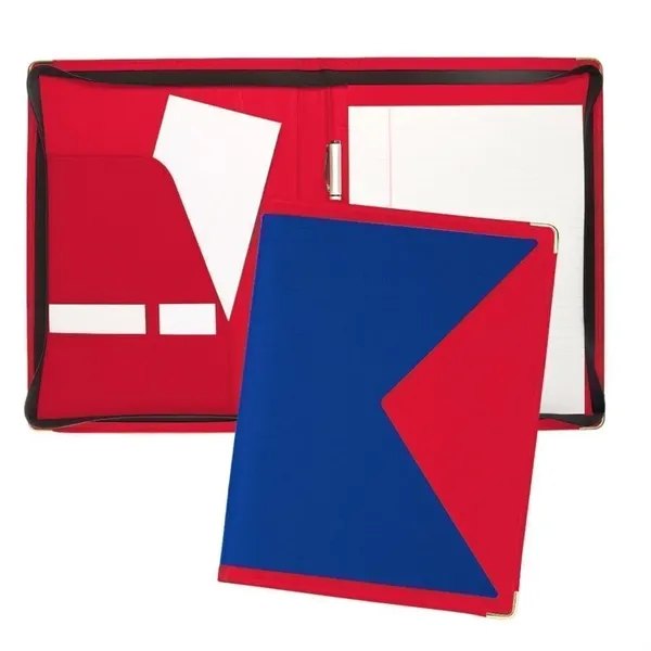 Order Custom Union/USA Made Turned Edge Letter Zipper Portfolio Folder-Nylon and... from ASI 73775 Unionwear / ETI Konvex