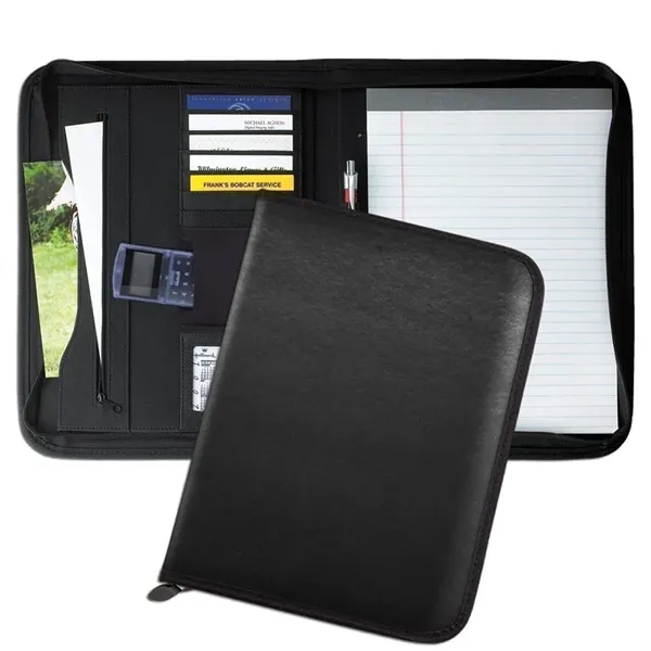Order Custom Union/USA Made Tribeca Zipper Portfolio Folder-Nylon or Vinyl-Embroidered, Stamped,... from ASI 73775 Unionwear / ETI Konvex