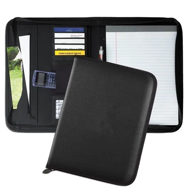 Order Custom Union/USA Made Tribeca Zipper Portfolio Folder-Nylon or Vinyl-Embroidered, Stamped,... from ASI 73775 Unionwear / ETI Konvex