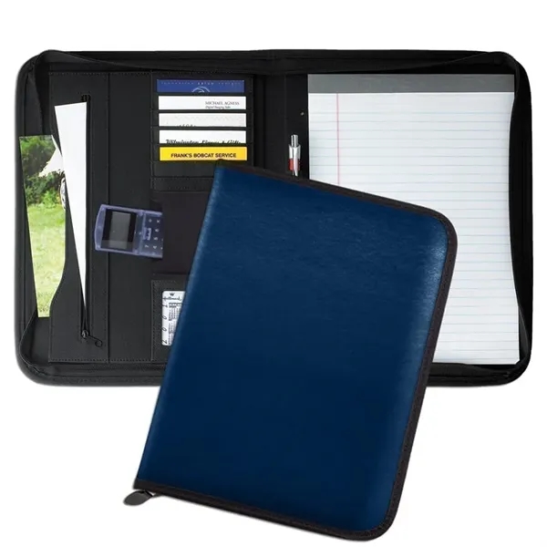 Order Custom Union/USA Made Tribeca Zipper Portfolio Folder-Nylon or Vinyl-Embroidered, Stamped,... from ASI 73775 Unionwear / ETI Konvex