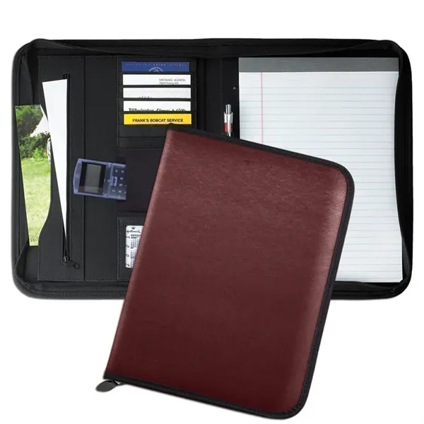 Order Custom Union/USA Made Tribeca Zipper Portfolio Folder-Nylon or Vinyl-Embroidered, Stamped,... from ASI 73775 Unionwear / ETI Konvex