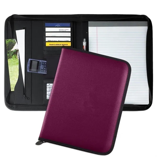 Order Custom Union/USA Made Tribeca Zipper Portfolio Folder-Nylon or Vinyl-Embroidered, Stamped,... from ASI 73775 Unionwear / ETI Konvex