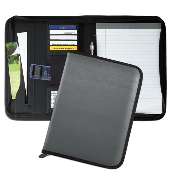 Order Custom Union/USA Made Tribeca Zipper Portfolio Folder-Nylon or Vinyl-Embroidered, Stamped,... from ASI 73775 Unionwear / ETI Konvex