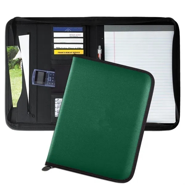 Order Custom Union/USA Made Tribeca Zipper Portfolio Folder-Nylon or Vinyl-Embroidered, Stamped,... from ASI 73775 Unionwear / ETI Konvex