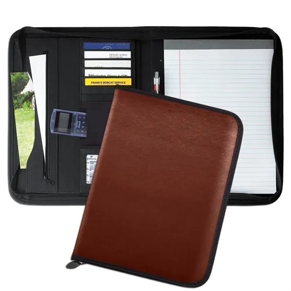 Order Custom Union/USA Made Tribeca Zipper Portfolio Folder-Nylon or Vinyl-Embroidered, Stamped,... from ASI 73775 Unionwear / ETI Konvex