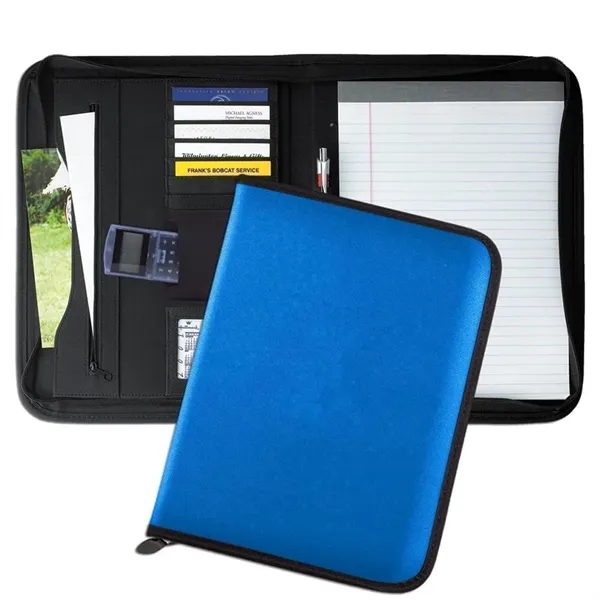 Order Custom Union/USA Made Tribeca Zipper Portfolio Folder-Nylon or Vinyl-Embroidered, Stamped,... from ASI 73775 Unionwear / ETI Konvex