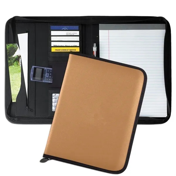 Order Custom Union/USA Made Tribeca Zipper Portfolio Folder-Nylon or Vinyl-Embroidered, Stamped,... from ASI 73775 Unionwear / ETI Konvex