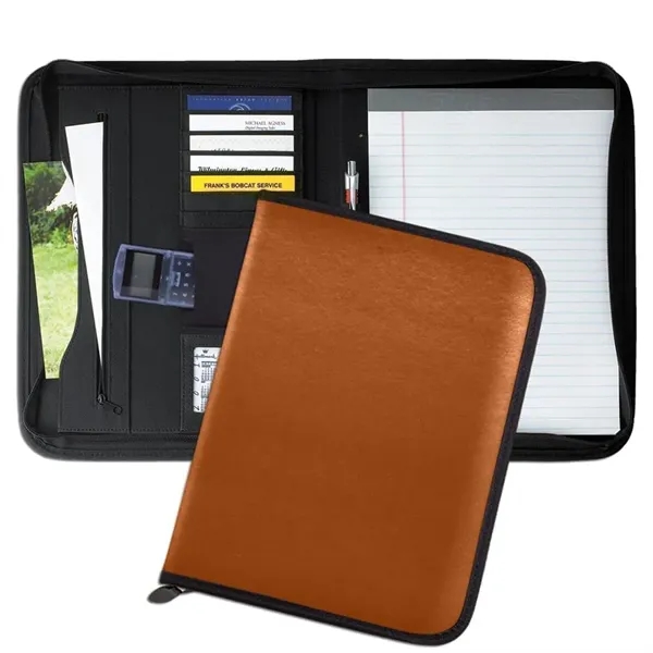 Order Custom Union/USA Made Tribeca Zipper Portfolio Folder-Nylon or Vinyl-Embroidered, Stamped,... from ASI 73775 Unionwear / ETI Konvex