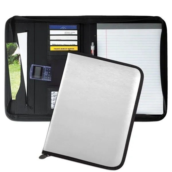 Order Custom Union/USA Made Tribeca Zipper Portfolio Folder-Nylon or Vinyl-Embroidered, Stamped,... from ASI 73775 Unionwear / ETI Konvex