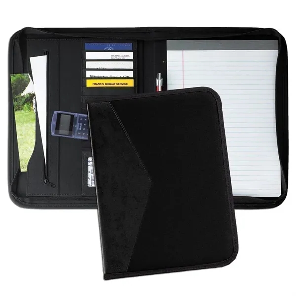 Order Union/USA Made Tribeca 2 Tone Zipper Stitched Letter Portfolio Folder-Nylon... from ASI 73775 Unionwear