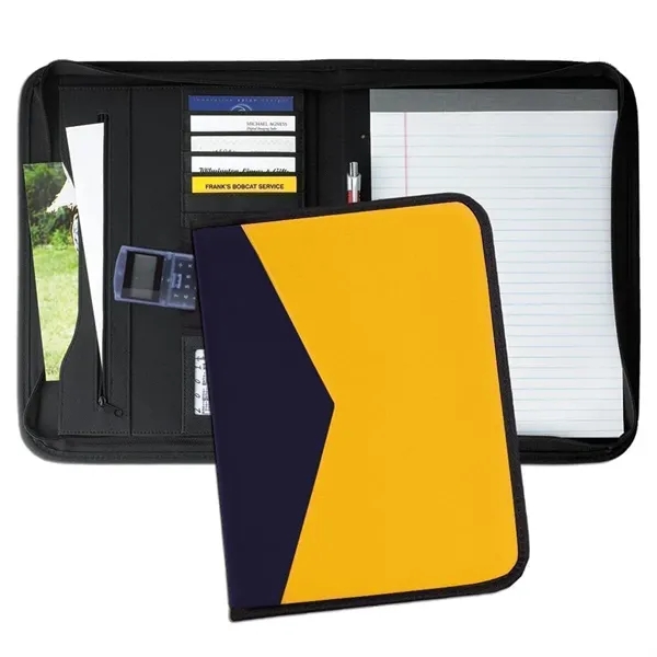 Order Union/USA Made Tribeca 2 Tone Zipper Stitched Letter Portfolio Folder-Nylon... from ASI 73775 Unionwear