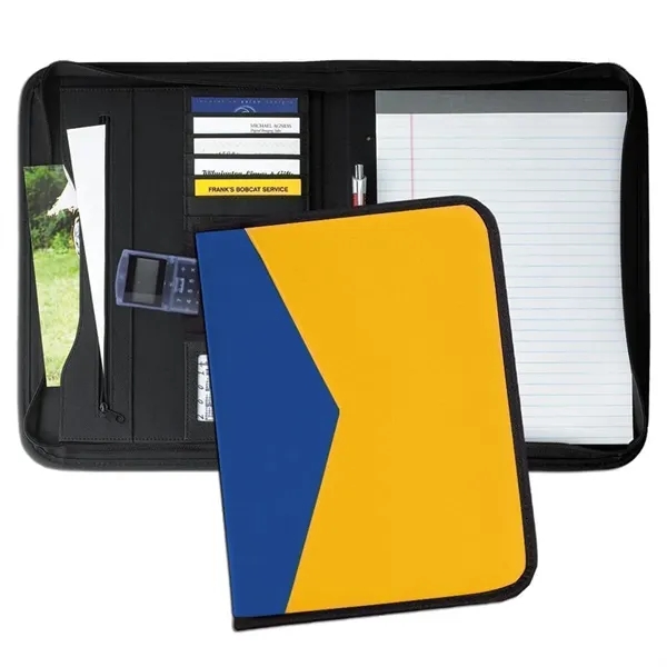 Order Union/USA Made Tribeca 2 Tone Zipper Stitched Letter Portfolio Folder-Nylon... from ASI 73775 Unionwear