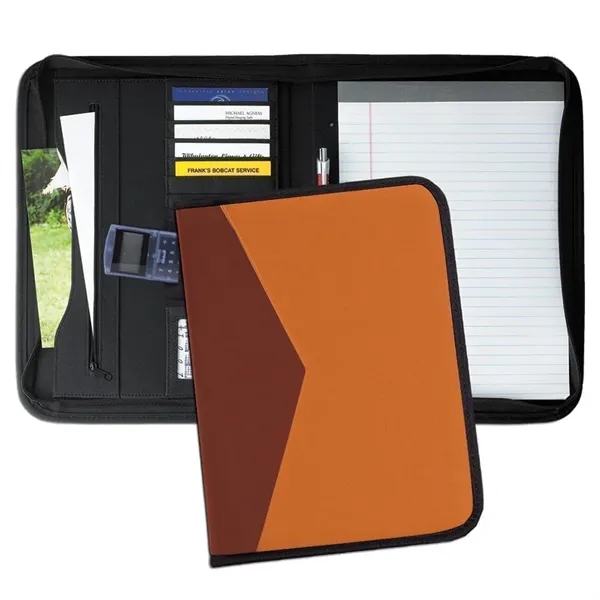 Order Union/USA Made Tribeca 2 Tone Zipper Stitched Letter Portfolio Folder-Nylon... from ASI 73775 Unionwear