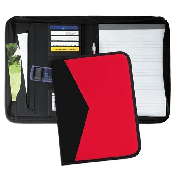 Order Union/USA Made Tribeca 2 Tone Zipper Stitched Letter Portfolio Folder-Nylon... from ASI 73775 Unionwear