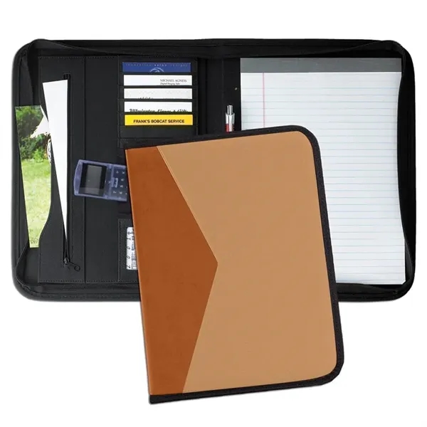 Order Union/USA Made Tribeca 2 Tone Zipper Stitched Letter Portfolio Folder-Nylon... from ASI 73775 Unionwear