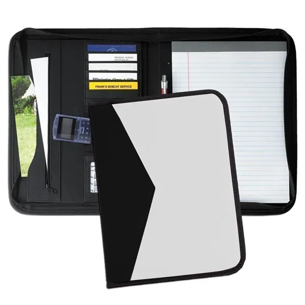 Order Union/USA Made Tribeca 2 Tone Zipper Stitched Letter Portfolio Folder-Nylon... from ASI 73775 Unionwear