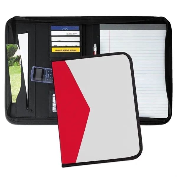 Order Union/USA Made Tribeca 2 Tone Zipper Stitched Letter Portfolio Folder-Nylon... from ASI 73775 Unionwear