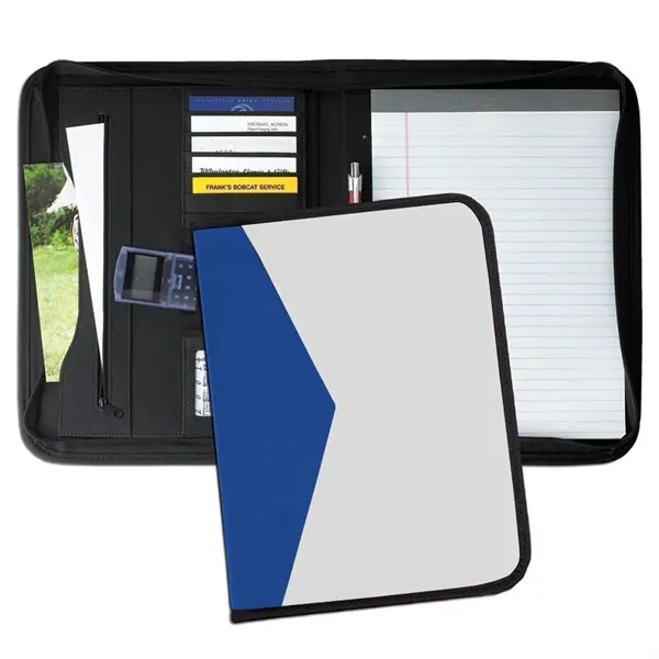 Order Union/USA Made Tribeca 2 Tone Zipper Stitched Letter Portfolio Folder-Nylon... from ASI 73775 Unionwear