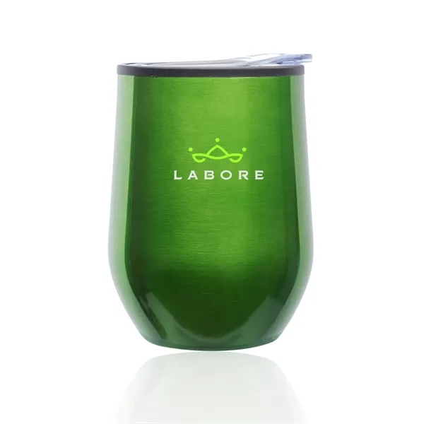 12 oz. Shelby stemless, stainless steel wine glass with a black... from ASI 39552 BEL Promo