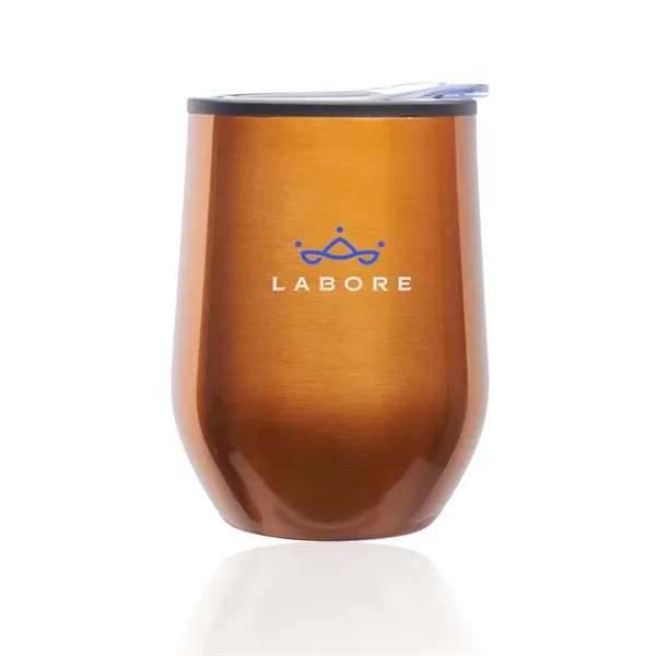 12 oz. Shelby stemless, stainless steel wine glass with a black... from ASI 39552 BEL Promo