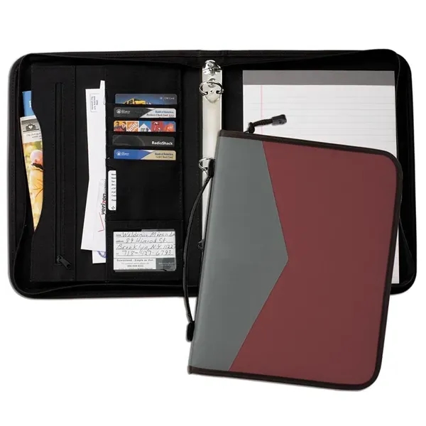 Order Custom Union/USA Made Tribeca 2 Tone 1" Zipper Ring Binder... from ASI 73775 Unionwear / ETI Konvex