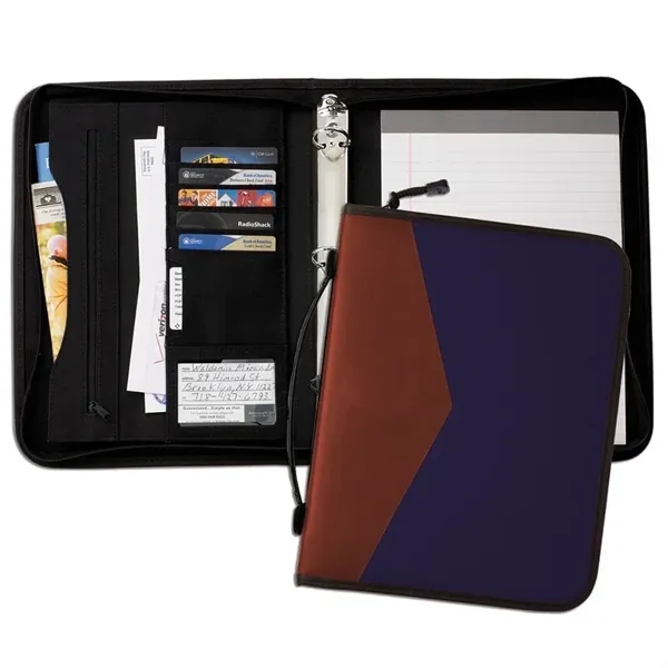 Order Custom Union/USA Made Tribeca 2 Tone 1" Zipper Ring Binder... from ASI 73775 Unionwear / ETI Konvex