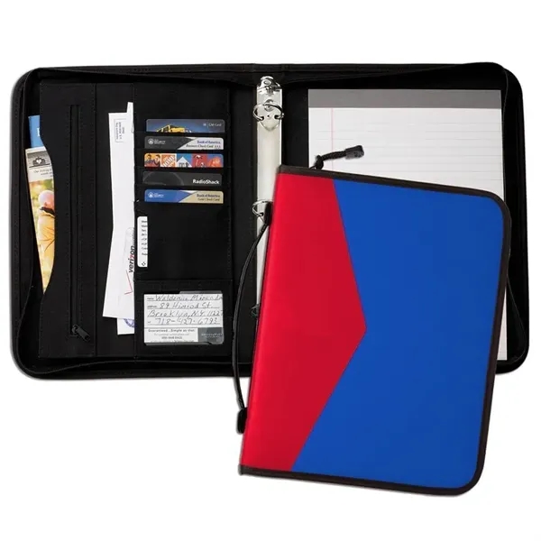 Order Custom Union/USA Made Tribeca 2 Tone 1" Zipper Ring Binder... from ASI 73775 Unionwear / ETI Konvex