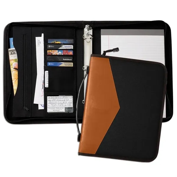 Order Custom Union/USA Made Tribeca 2 Tone 1" Zipper Ring Binder... from ASI 73775 Unionwear / ETI Konvex