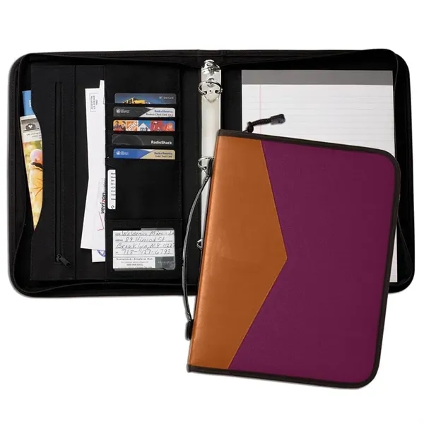 Order Custom Union/USA Made Tribeca 2 Tone 1" Zipper Ring Binder... from ASI 73775 Unionwear / ETI Konvex