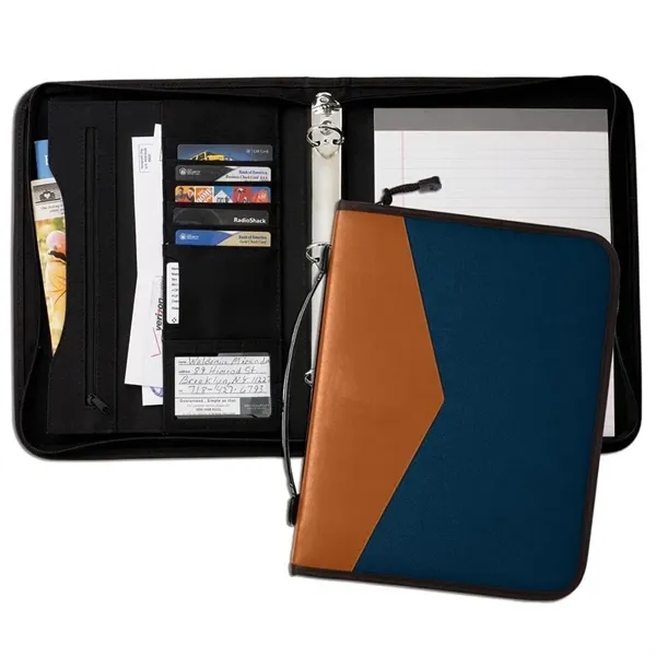 Order Custom Union/USA Made Tribeca 2 Tone 1" Zipper Ring Binder... from ASI 73775 Unionwear / ETI Konvex