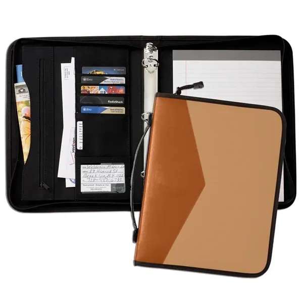 Order Custom Union/USA Made Tribeca 2 Tone 1" Zipper Ring Binder... from ASI 73775 Unionwear / ETI Konvex