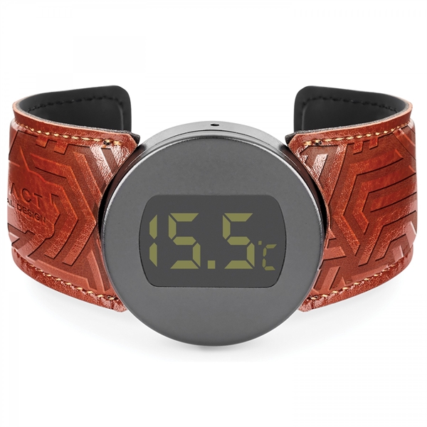 Fabrizio temperature sensor for wine bottles features a flexible strap to... from ASI 88660 Spector & Co.