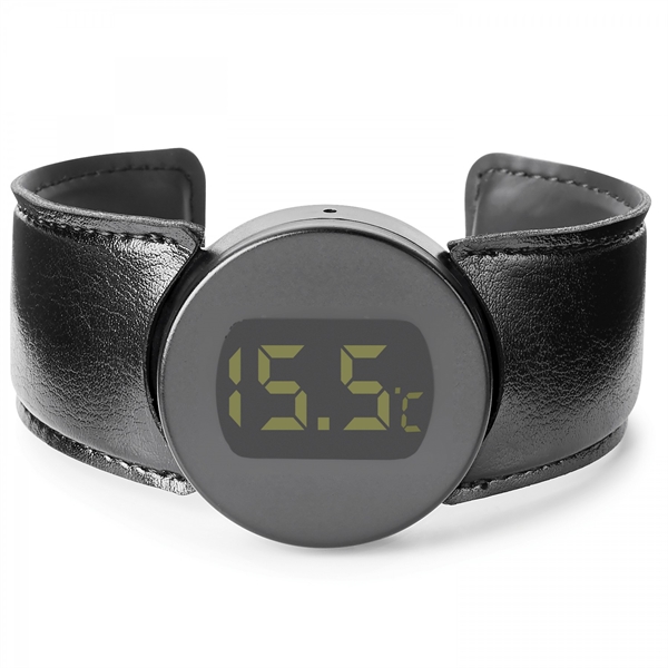 Fabrizio temperature sensor for wine bottles features a flexible strap to... from ASI 88660 Spector & Co.