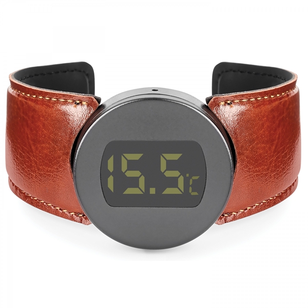 Fabrizio temperature sensor for wine bottles features a flexible strap to... from ASI 88660 Spector & Co.