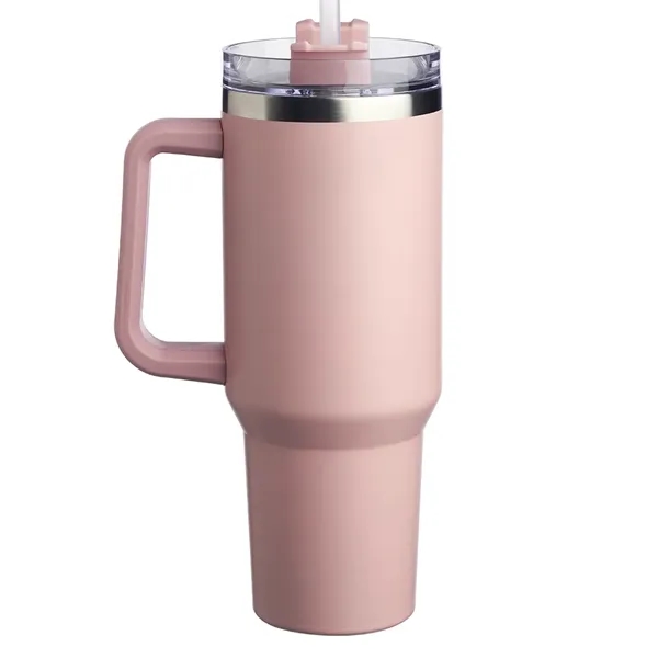 40 oz. stainless steel travel mug with handle, lid, straw and... from ASI 39552 BEL Promo