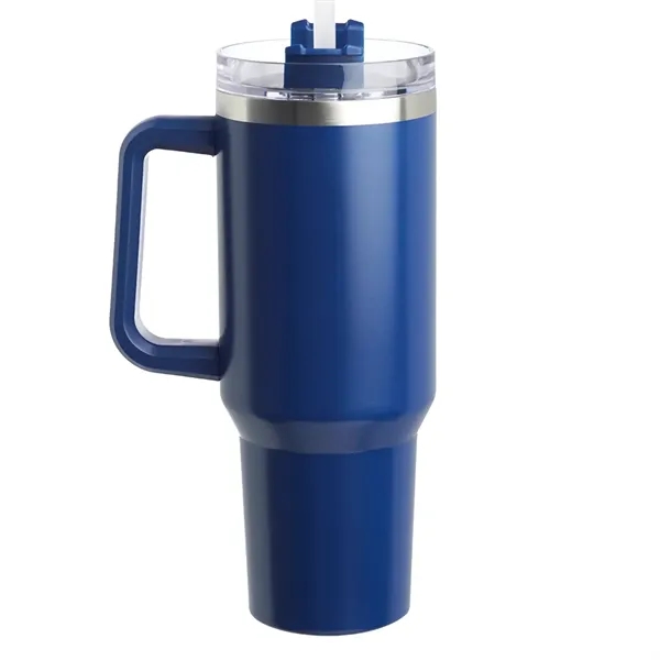 40 oz. stainless steel travel mug with handle, lid, straw and... from ASI 39552 BEL Promo